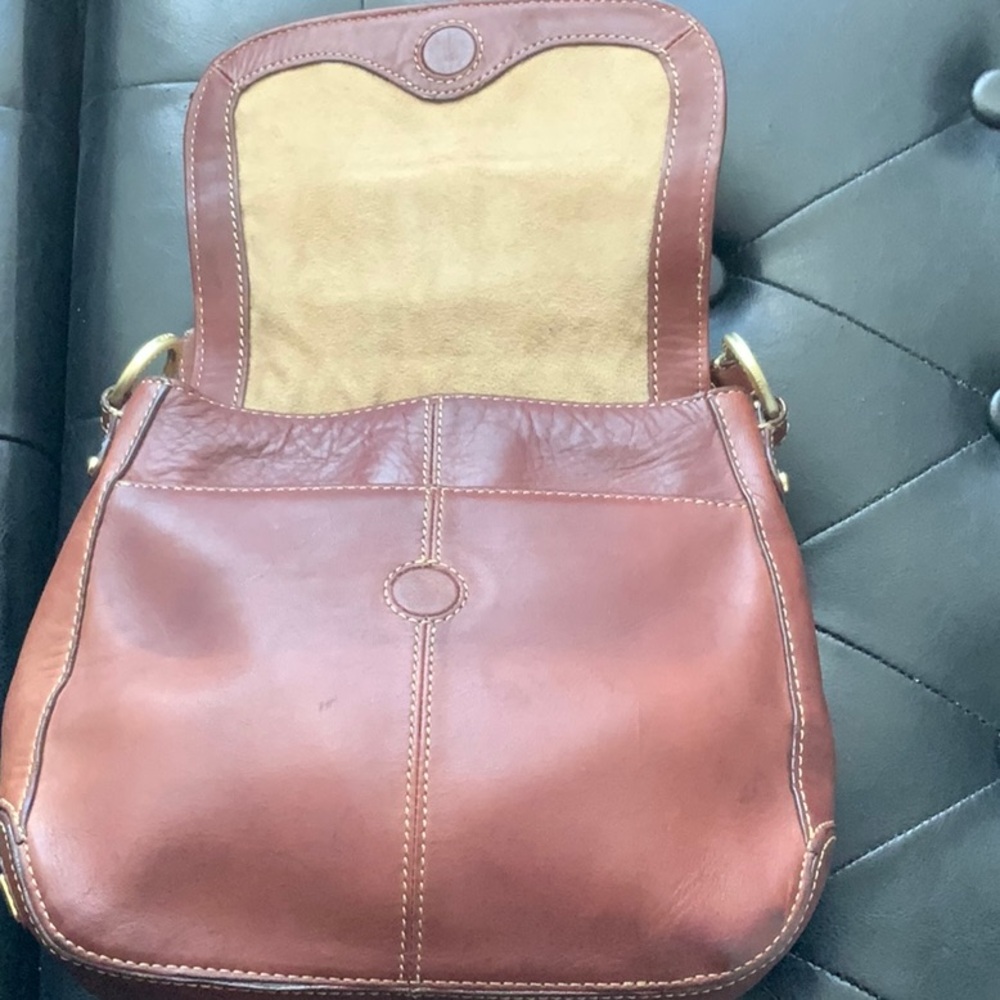 Liz Clairborne Brown Leather Crossbody - Picture 7 of 9
